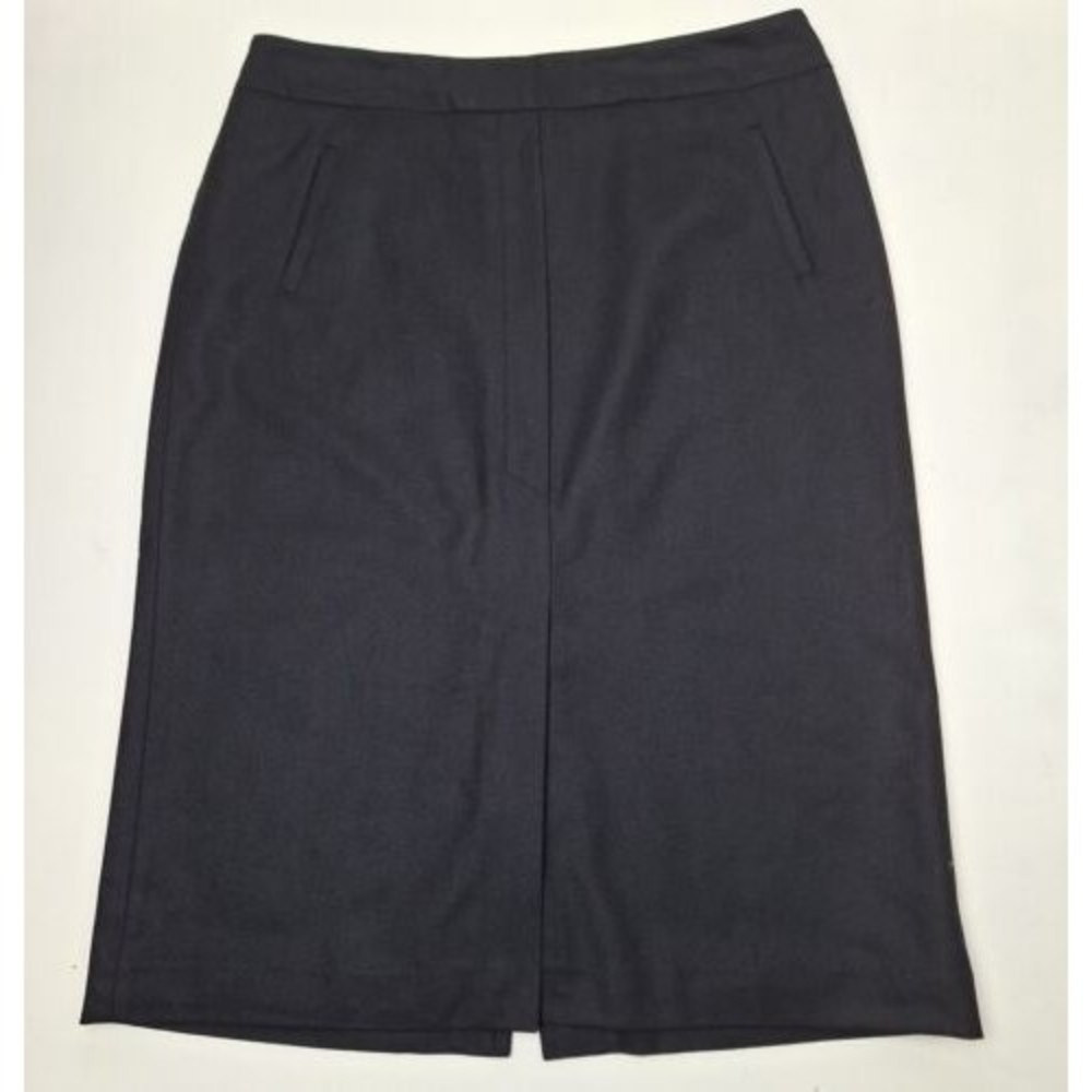 Sag Harbor Long Lined Black Wool Blend Skirt-Front/Back Slits-Women's Size 14P